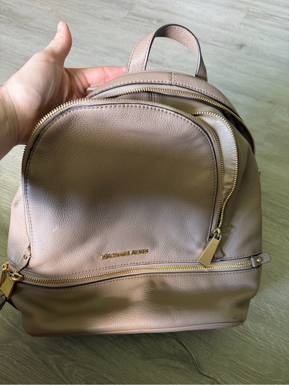 MICHAEL KORS Pebbled Leather Backpack in Taupe - Picture 8 of 8